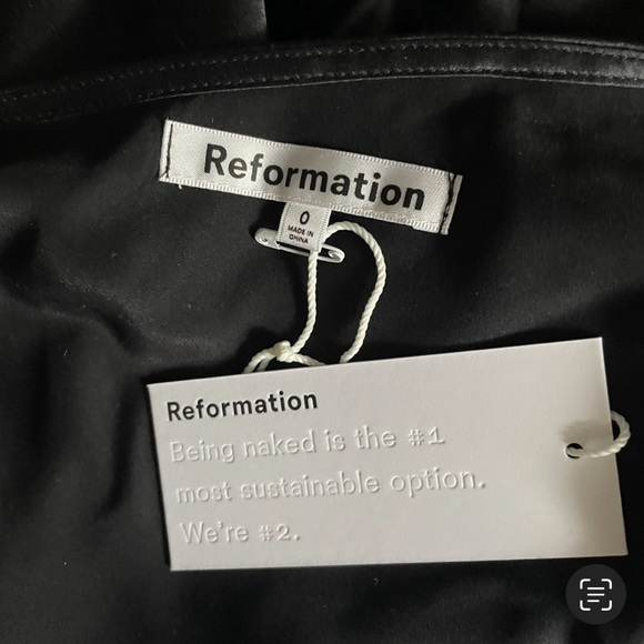 NWT Reformation Alanis One Shoulder Cowl Neck Silk Minidress Black Size 0 - Picture 5 of 5